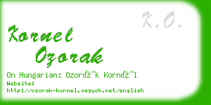 kornel ozorak business card